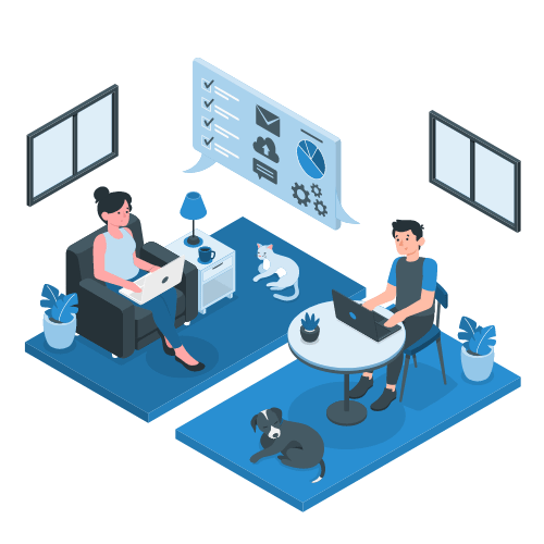 illustration of people in a virtual meeting